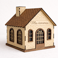 Tirelire maison personnalisée en bois