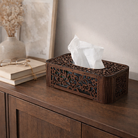 Boîte à mouchoirs décorative en bois découpé laser