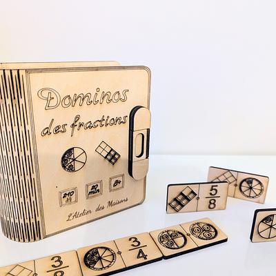 Domino des Fractions – Jeu éducatif en bois